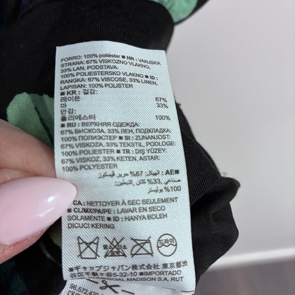 Banana Republic Black Linen Tunic Dress with Blue Floral Print - Picture 10 of 10